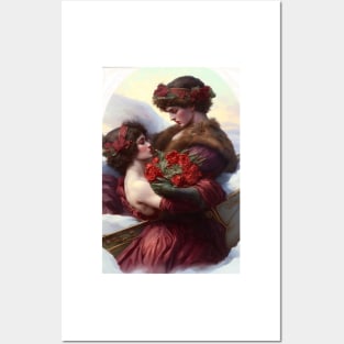 Lesbian Retro Victorian Valentines Posters and Art